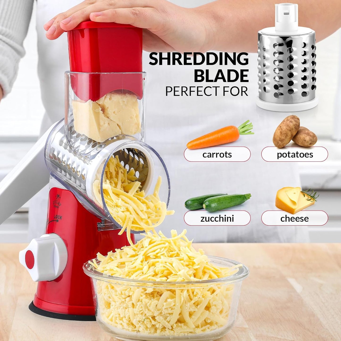 The 3-in-1 Rotary Slicer Shredder & Grater™