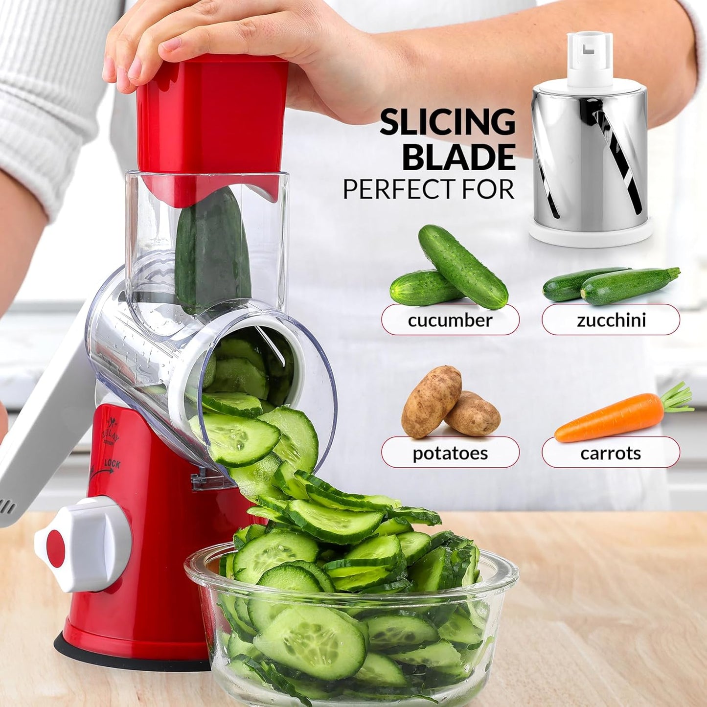 The 3-in-1 Rotary Slicer Shredder & Grater™