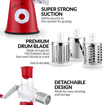 The 3-in-1 Rotary Slicer Shredder & Grater™